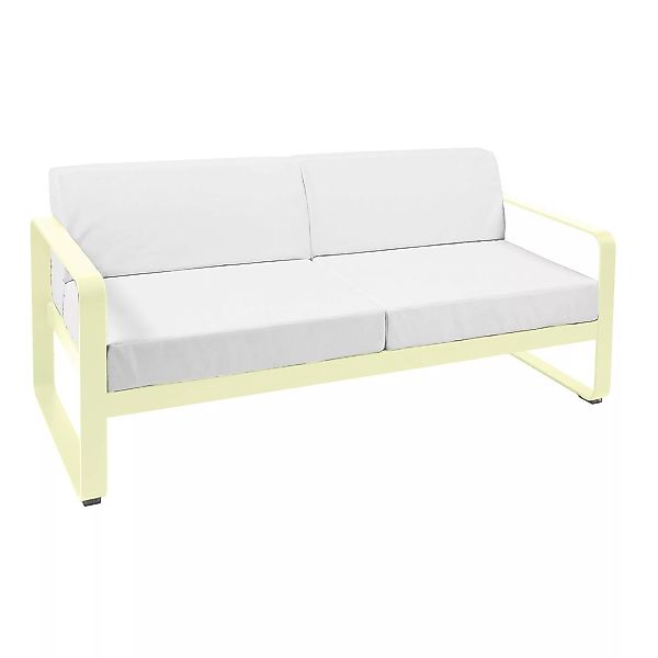 Fermob - Bellevie Outdoor 2-Sitzer Sofa - zitronensorbet/texturiert/Kissens günstig online kaufen