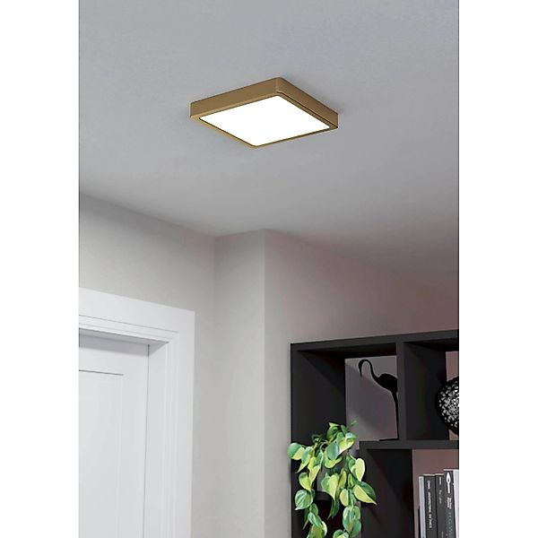Eglo LED Aufbauleuchte Fueva 5 Messing-Weiß eckig 17 W günstig online kaufen