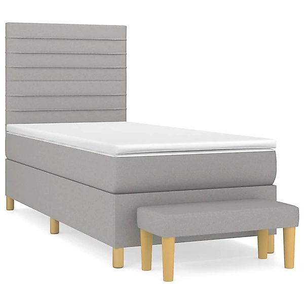 vidaXL Boxspringbett mit Matratze Hellgrau 80x200 cm Stoff1358515 günstig online kaufen