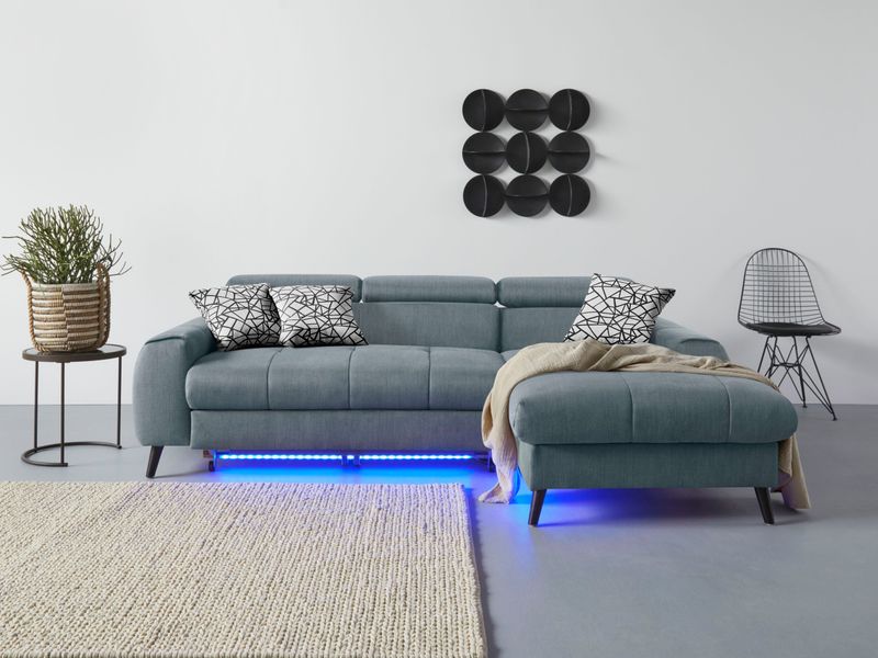 COTTA Ecksofa "Mia L-Form mit 3 Zierkissen" wahlweise mit Bettfunktion, Bet günstig online kaufen