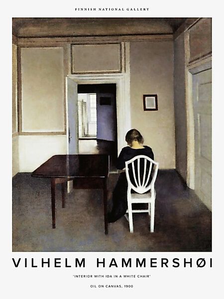 Poster / Leinwandbild - Vilhelm Hammershøi: Interieur Mit Ida Auf Einem Wei günstig online kaufen