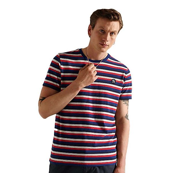 Superdry Collegiate Applique Stripe Kurzärmeliges T-shirt S Grey Marl Strip günstig online kaufen