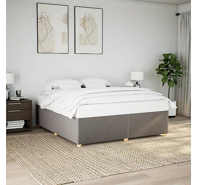 vidaXL Bett, Bettgestell ohne Matratze Taupe 200x200 cm Stoff günstig online kaufen