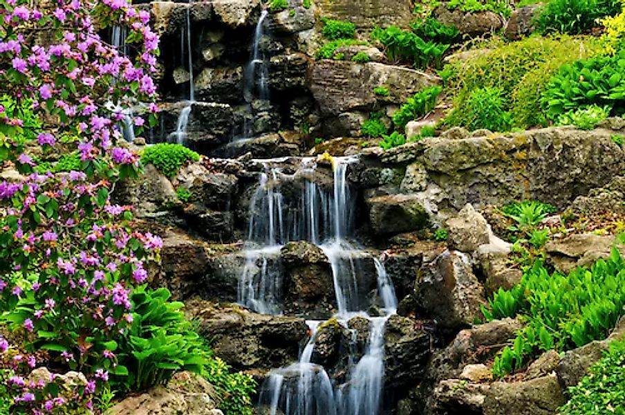 Papermoon Fototapete »Cascading Waterfall« glatt günstig online kaufen