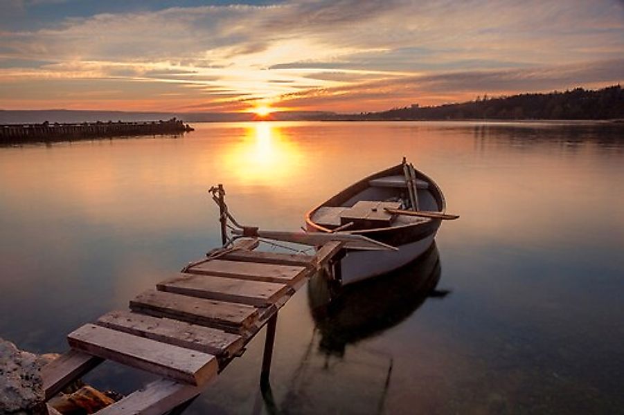 Papermoon Fototapete »boot in Wasser« günstig online kaufen