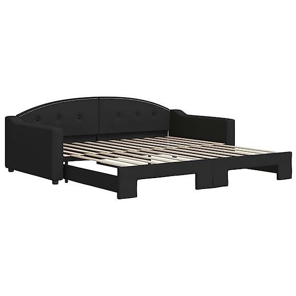 vidaXL Ausziehbett, Tagesbett Ausziehbar Schwarz 100x200 cm Stoff günstig online kaufen