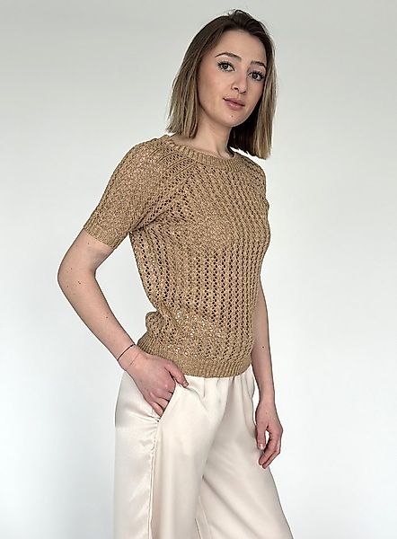 Zuckerwatte Ajourpullover modisch kurz aus 100% Baumwolle günstig online kaufen