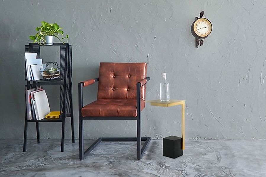 Kayoom Beistelltisch »Oscar 225, Passender Marmorfuß in kantigem Design« 1 günstig online kaufen