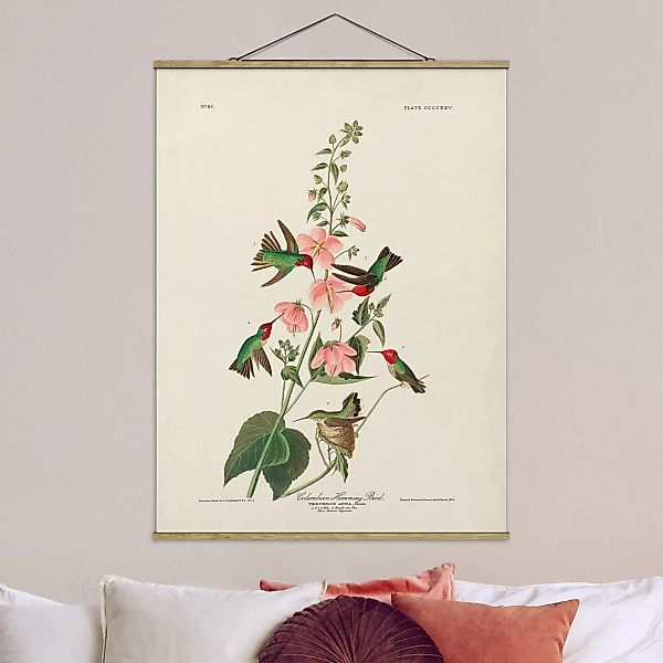 Stoffbild Blumen mit Posterleisten - Hochformat Vintage Lehrtafel Kolumbian günstig online kaufen