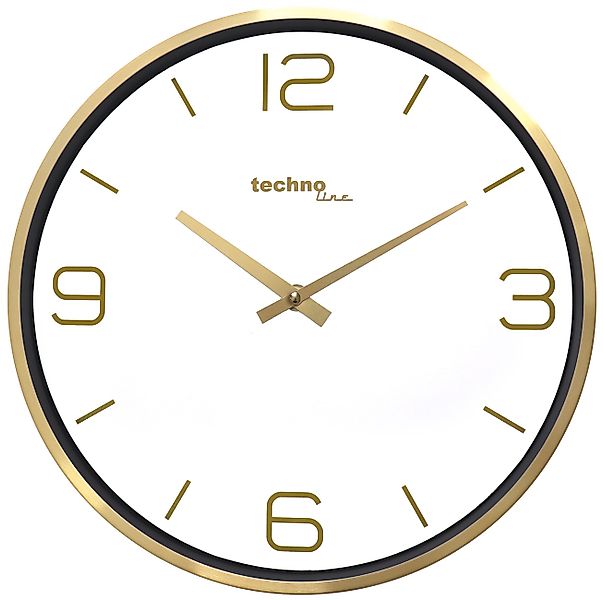 technoline Wanduhr WT 7280 (goldfarbene Wanduhr günstig online kaufen