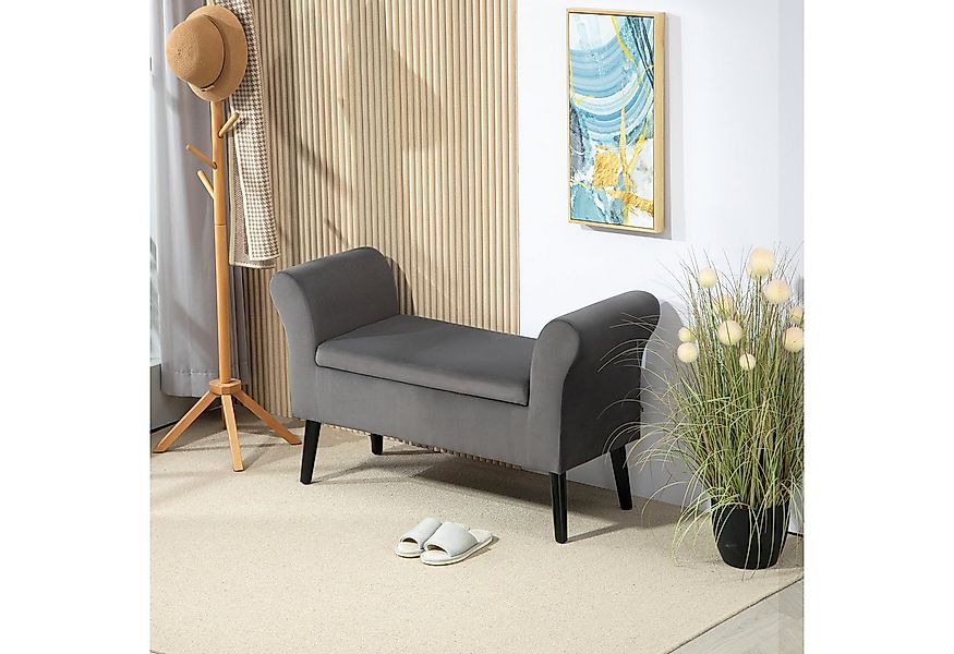 HOMCOM Sitzbank mit Stauraum, Armlehnen, Sitzhöhe 46cm (Truhenbank, 1-St., günstig online kaufen