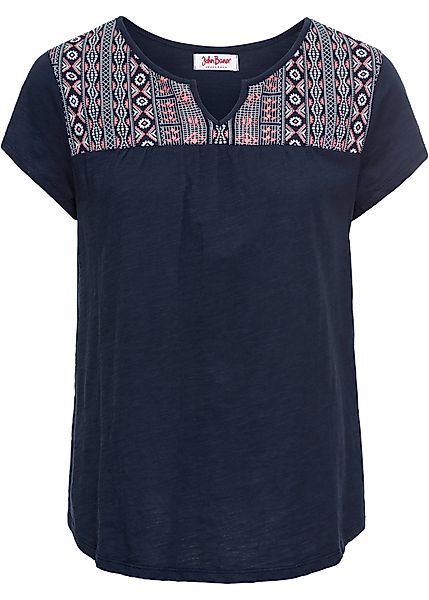 Baumwoll Shirt in A-Form, bedruckt, Kurzarm günstig online kaufen