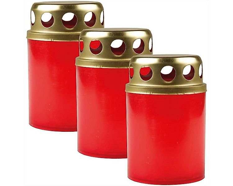 HS Candle Grabkerze (3-tlg), Grabkerze Grablicht Grableuchte mit goldenem D günstig online kaufen