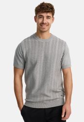 Indicode T-Shirt INVarson mit vertikalem Strickmuster günstig online kaufen