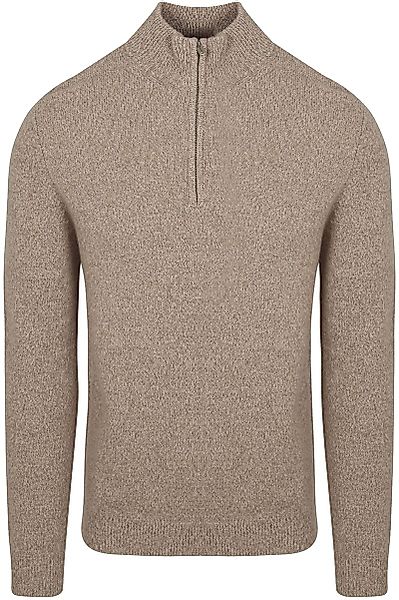 Profuomo Half Zip Pullover Wolle Blend Sand - Größe L günstig online kaufen