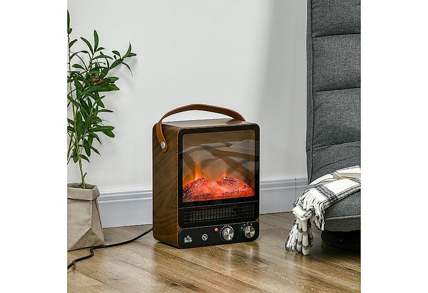 HOMCOM Elektrokamin Geräuscharmer Standkamin mit Griff, Braun 30,3 x 17,5 x günstig online kaufen
