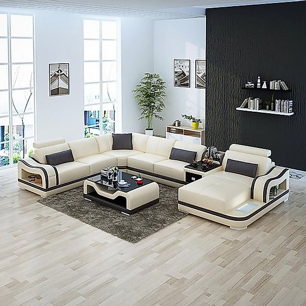 JVmoebel Ecksofa Leder Couch Polster Sitz Eck Garnitur Sofas Wohnlandschaft günstig online kaufen