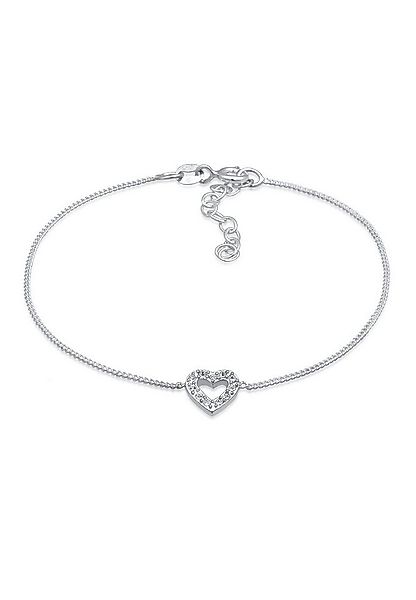 Elli Armband Herz Romantik Weiß 925 Sterling Silber, mit Kristallen von Swa günstig online kaufen