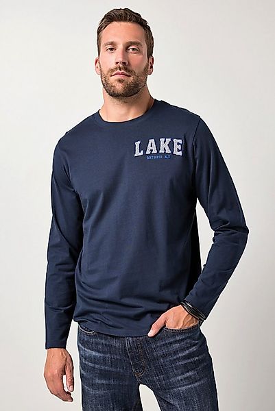JP1880 T-Shirt Langarmshirt Brustbadge Rundhals günstig online kaufen