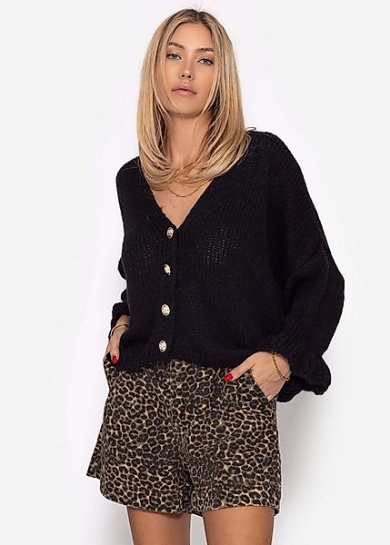 SASSYCLASSY Cardigan Cardigan mit 3/4-Ärmeln für Damen Cozy Cardigan mit Ba günstig online kaufen