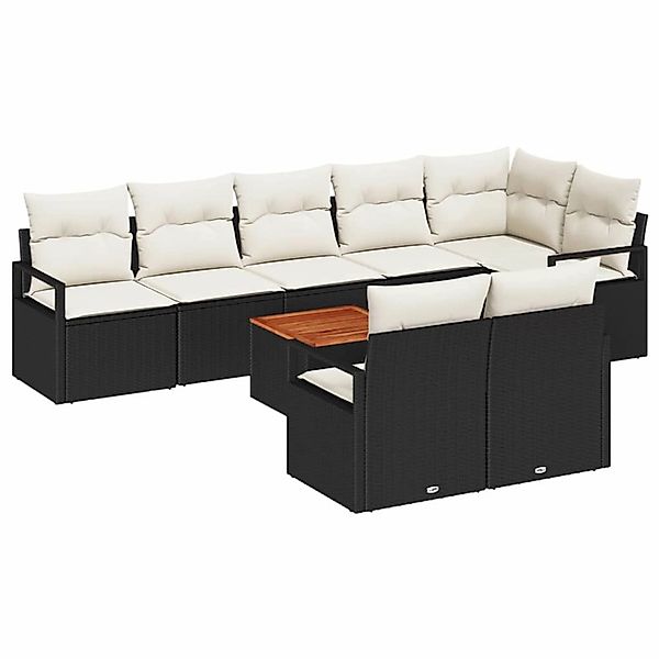 vidaXL Garten-Sofa-Set 9-Tlg Schwarz Weiß 3356388 günstig online kaufen