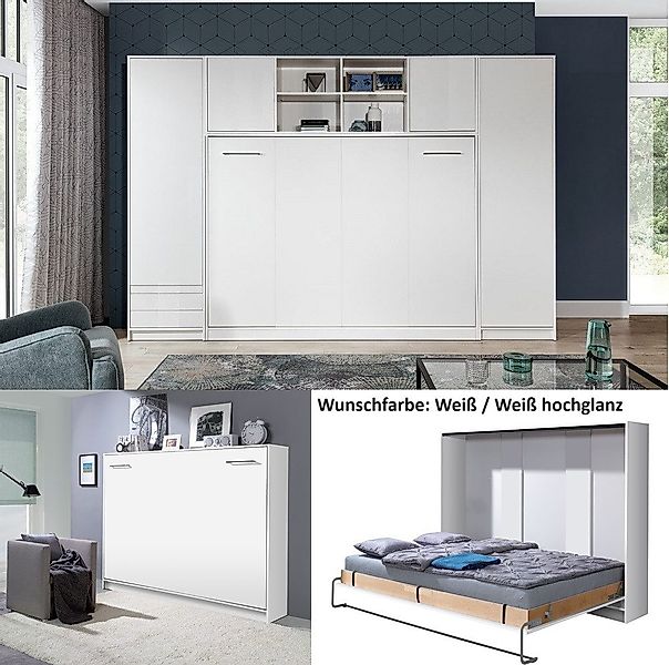 QMM TraumMöbel Schrankbett Wandbett HB 140x200 günstig online kaufen