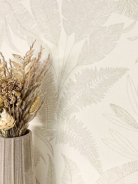 Newroom Vliestapete, Creme Tapete Modern Dschungel günstig online kaufen
