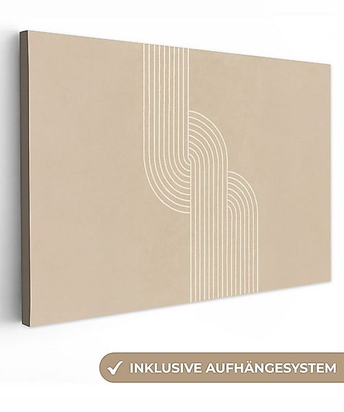 OneMillionCanvasses® Leinwandbild Parallele Linien - Leichte Textur - Beige günstig online kaufen