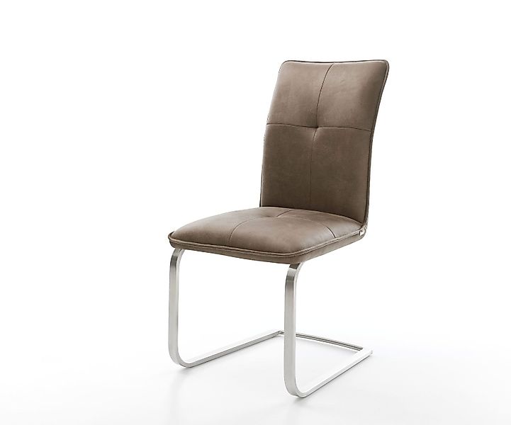 Freischwinger Maddy-Flex Mikrofaser Taupe Vintage Freischwinger flach Edels günstig online kaufen