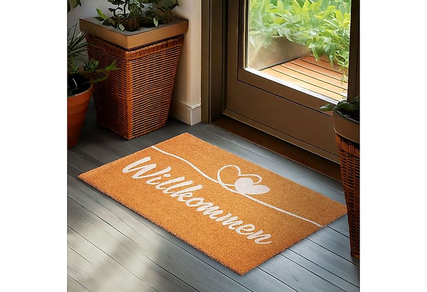 BRUBAKER Fußmatte Willkommen - 45 x 75 cm Schmutzfangmatte mit Herzen - Bra günstig online kaufen
