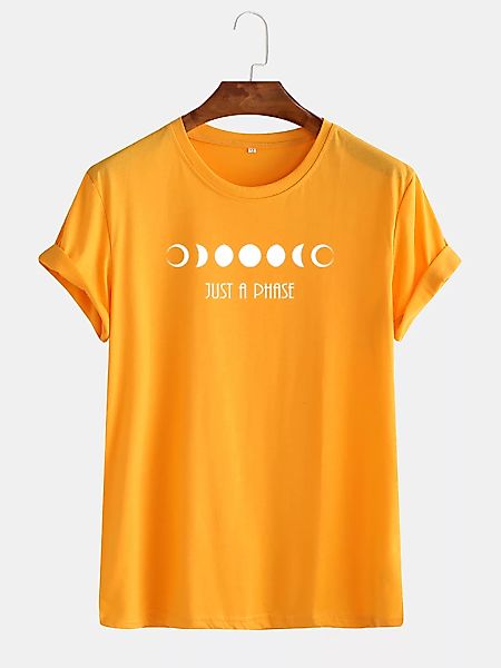 Herren Planet Printed Round Neck Lässige Kurzarm-T-Shirts günstig online kaufen