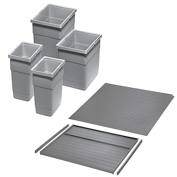 Ninka Abfalltrennsystem Eins2vier KB 600 mm 2x 6L 2x 13,5L Alugrau für Seit günstig online kaufen