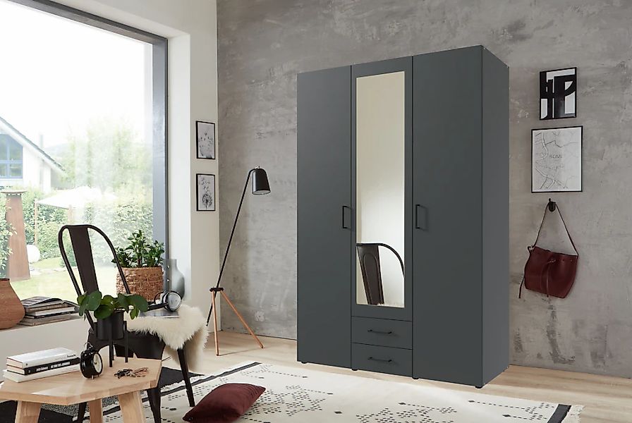 Wimex Drehtürenschrank "Mugano" mit langen oder kurzen Griffen aus Metall, günstig online kaufen