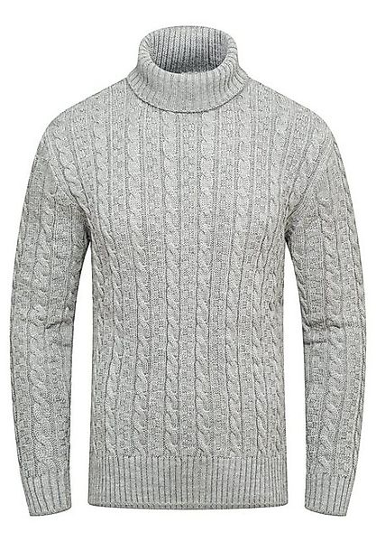 behype Rollkragenpullover BSLANA Grobstrick Zopf-Muster Winterpullover günstig online kaufen