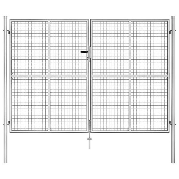 vidaXL Gartentor Verzinkter Stahl 306 x 175 cm Silber 144765 günstig online kaufen