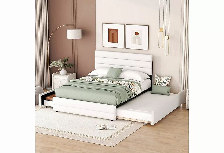 SOFTWEARY Polsterbett mit Gästebett und Lattenrost (140x200 cm/90x190 cm), günstig online kaufen