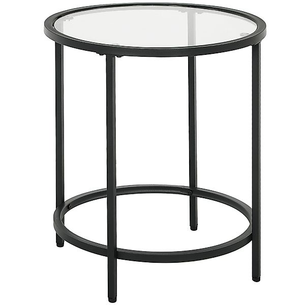 HOMCOM Beistelltisch mit Tischplatte aus Glas, günstig online kaufen