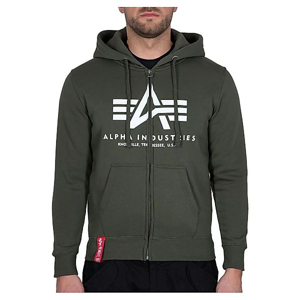 Alpha Industries Basic Sweatshirt Mit Reißverschluss M Dark Olive günstig online kaufen