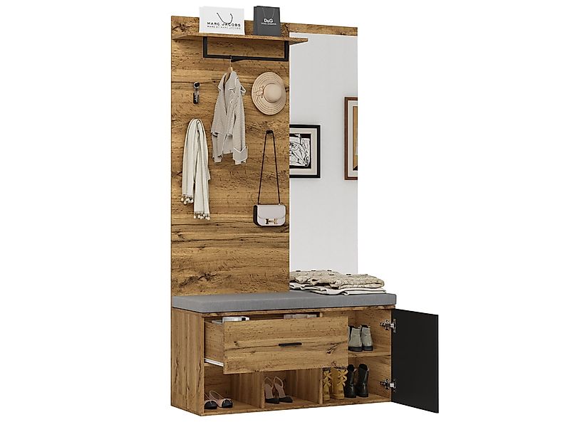 SeedWave Garderobe Garderobenschrank mit Schuhschrank, 7-in-1-Design günstig online kaufen