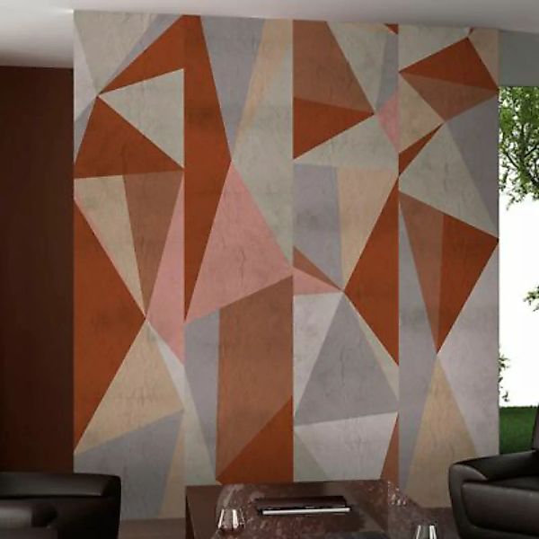artgeist Fototapete Triangles - composition mehrfarbig Gr. 50 x 1000 günstig online kaufen