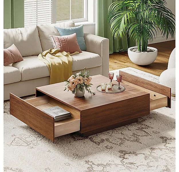 POVISON Couchtisch mit 2 geräumigen Schubladen, Minimalistischer Mid-Centur günstig online kaufen