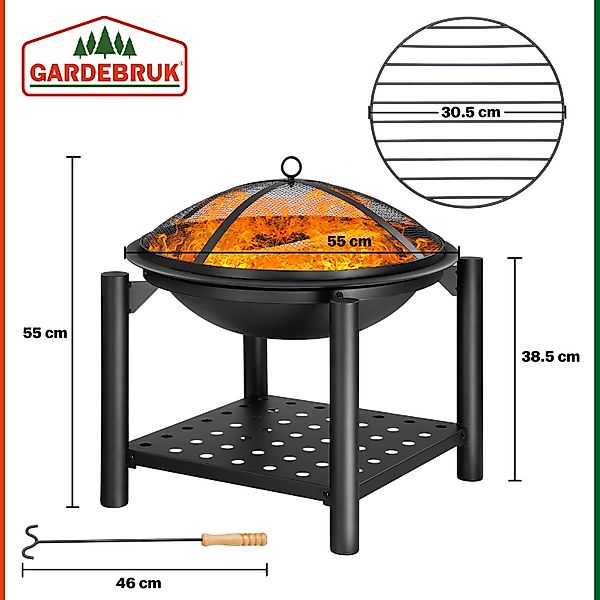 Gardebruk Feuerschale, Feuerkorb Garten mit Funkenschutz günstig online kaufen
