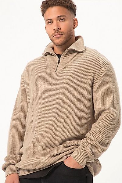 STHUGE Rundhalspullover STHUGE Pullover Wollanteil Stehkragen mit Zipper günstig online kaufen