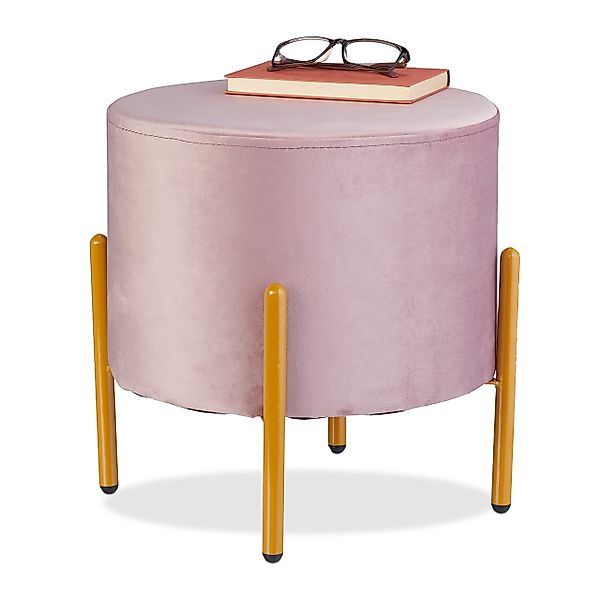 relaxdays Sitzhocker Samt Hocker mit 4 günstig online kaufen