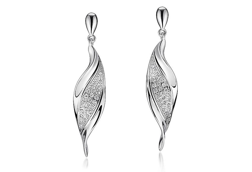 Materia Paar Ohrhänger Damen Silber Zirkonia Ohrringe gedreht SO-142, 925 S günstig online kaufen