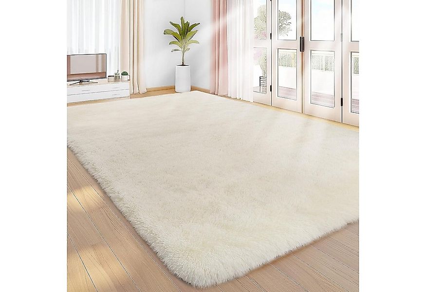 LuxusKollektion Hochflor-Teppich Teppich Hochflor Waschbar Antirutsch Creme günstig online kaufen