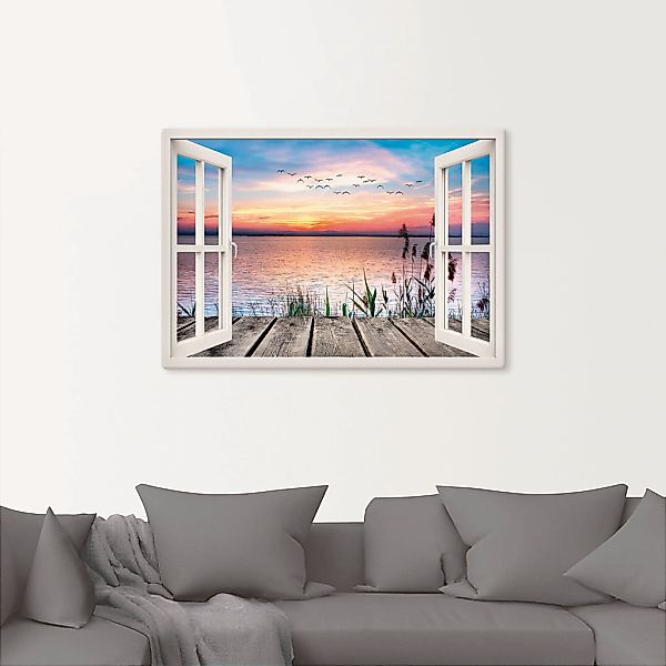 Artland Wandbild "See in den Farben der Wolken", Fensterblick, (1 St.), als günstig online kaufen