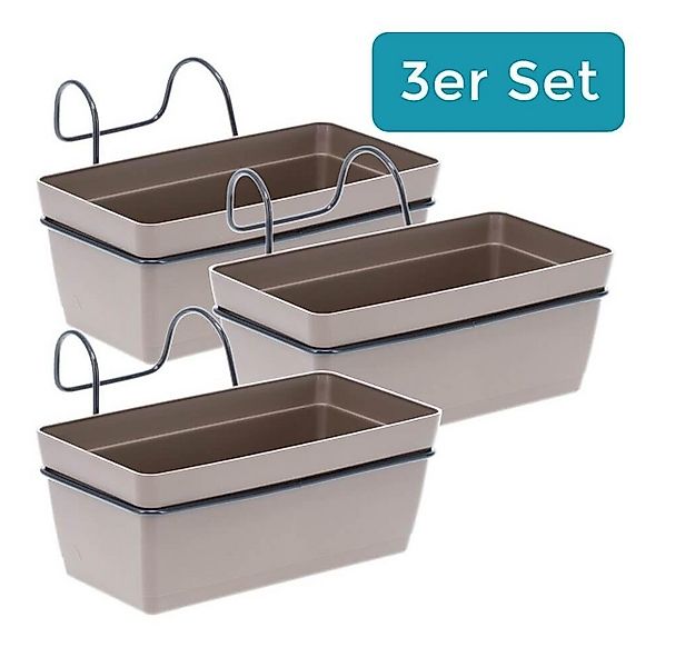 GarPet Blumenkasten 3 x Hängekasten Blumen Pflanz Kasten Set Wand Metall Ha günstig online kaufen