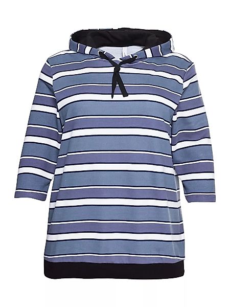 Sheego Kapuzensweatshirt "Große Größen", mit Ringeln und 3/4-Arm günstig online kaufen