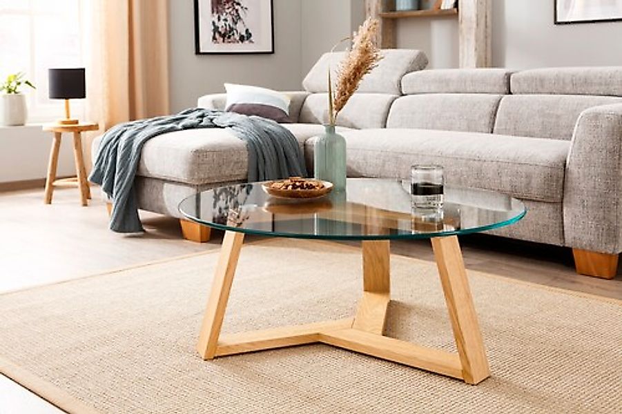 Home affaire Couchtisch »Mantua«, Durchmesser Glastischplatte: 90 cm günstig online kaufen